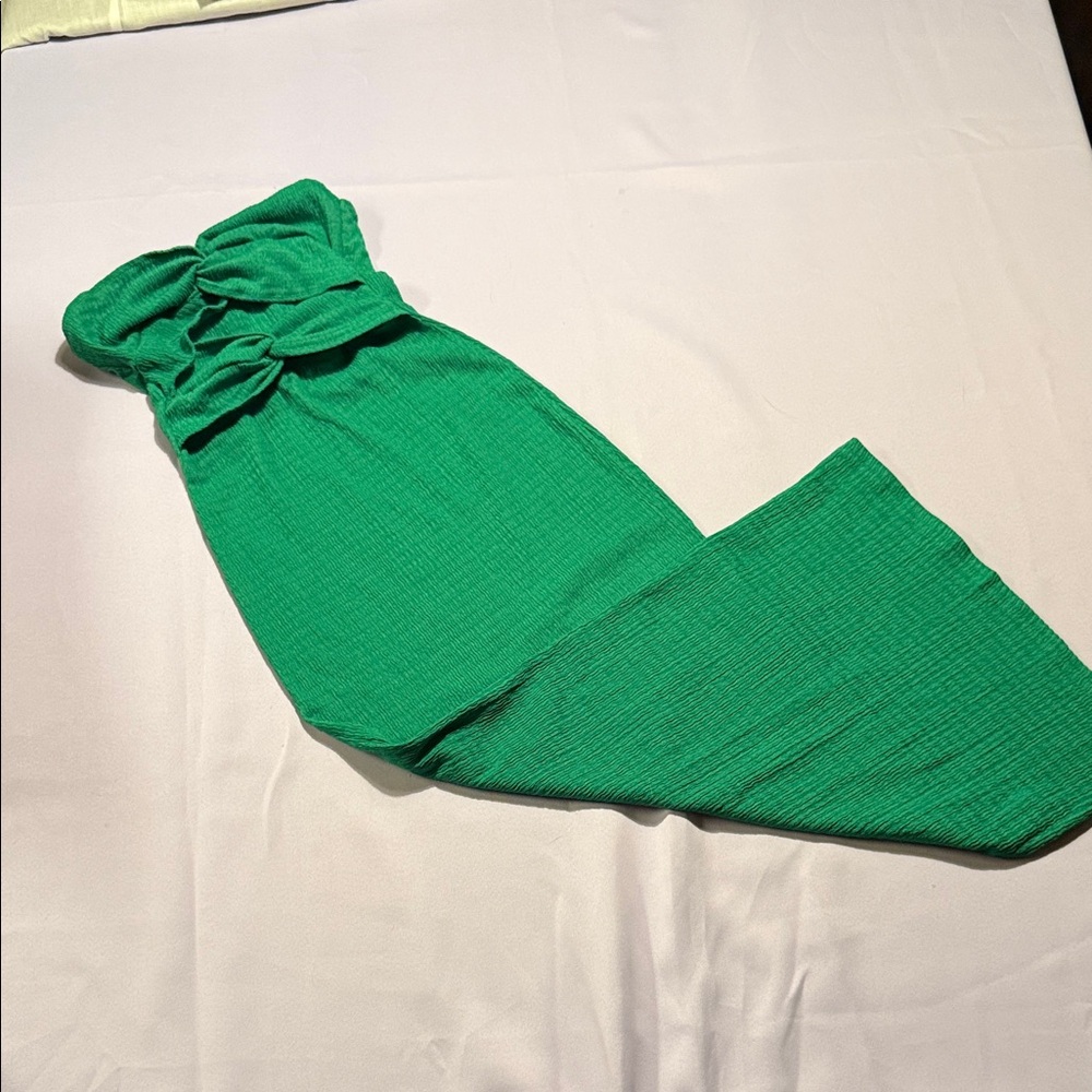Green Strapless Maxi Dress